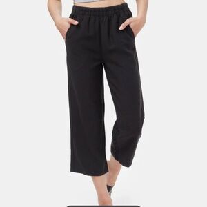 tentree Black Cropped Wide-Leg Pants